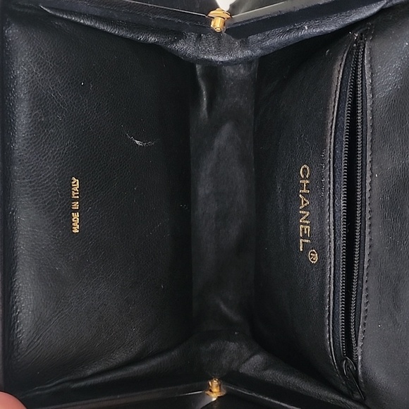 Chanel Vintage Black Quilted Fabric Leather Trim Small Purse Handbag - Picture 15 of 16